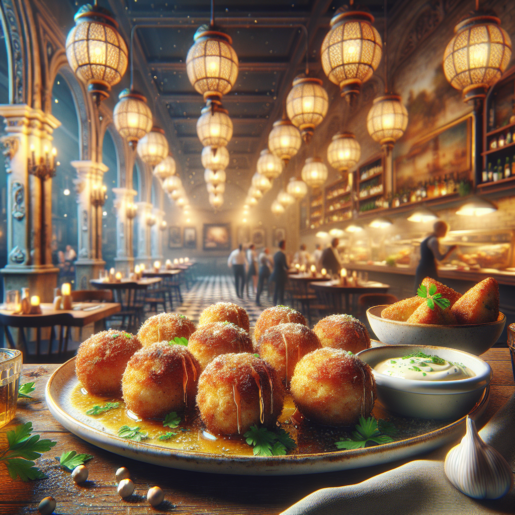 Delicious swordfish meatballs served with a creamy sauce.