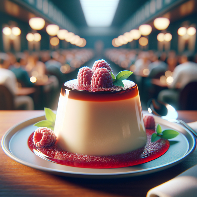 Delicious vegan panna cotta served with raspberry coulis, a perfect Italian dessert.