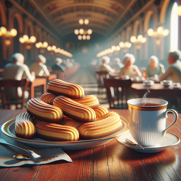 A plate of freshly baked gluten-free ladyfingers served with tea.
