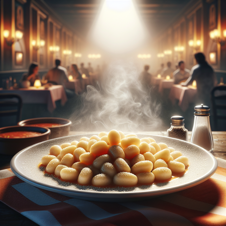 A delicious plate of Gnocchi Water and Flour topped with a savory sauce.