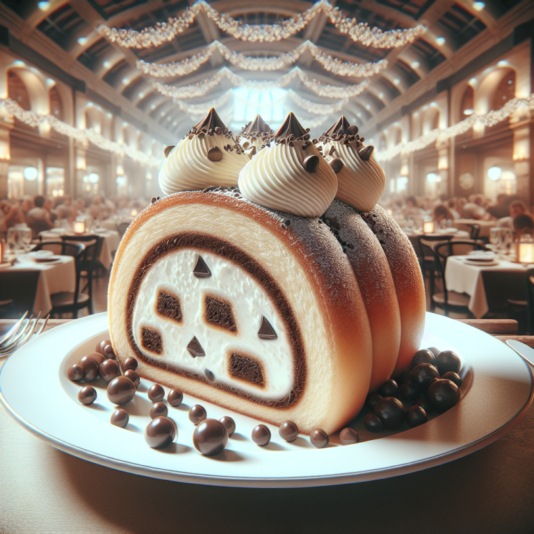 A delicious Pandoro Roll filled with creamy ricotta and chocolate drops, perfect for holiday gatherings.