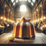 Delicious Pandoro cake dusted with powdered sugar, made using Bimby®.