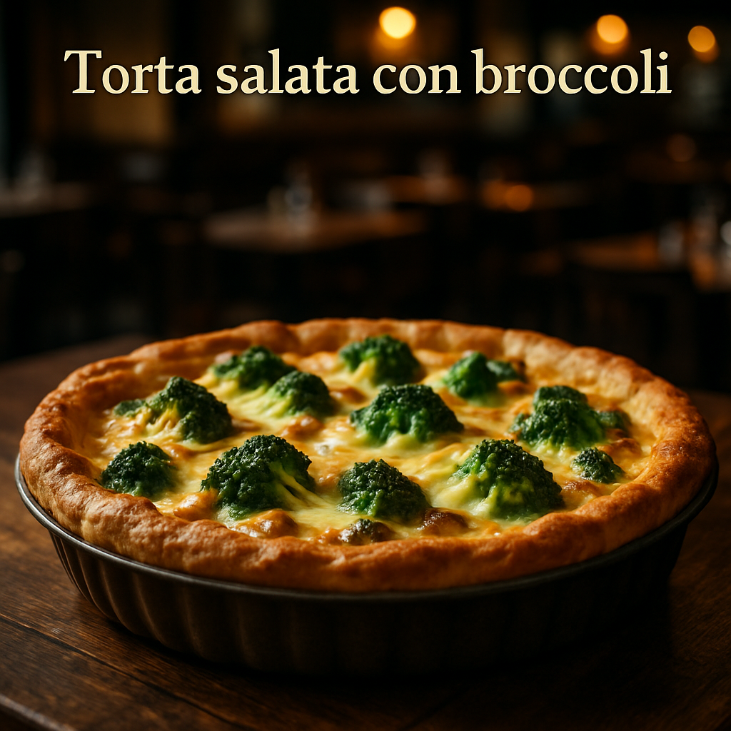 Savory broccoli tart with melted cheese and a crispy crust.