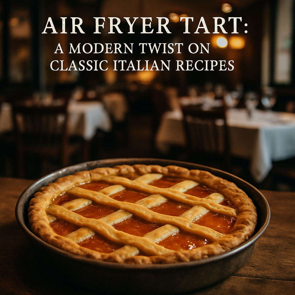 Air fryer tart with apricot jam and golden crust.