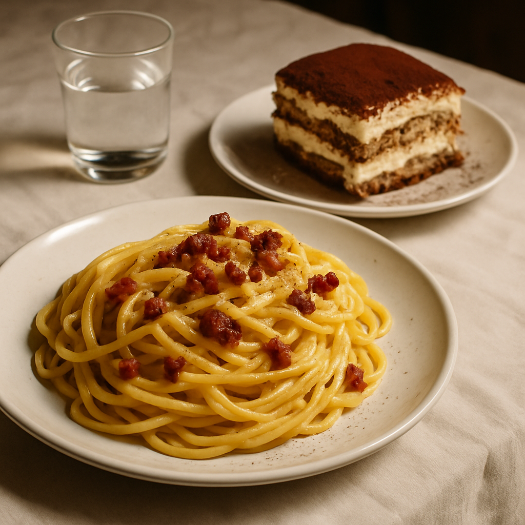 carbonara,tiramisu,Italian cuisine