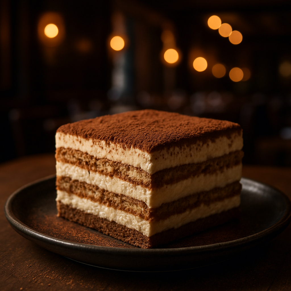 Mattonella al Cappuccino dessert with layers of mascarpone and coffee.