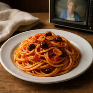 spaghetti alla trappitara,nonna Pina recipe,Italian cuisine TV show