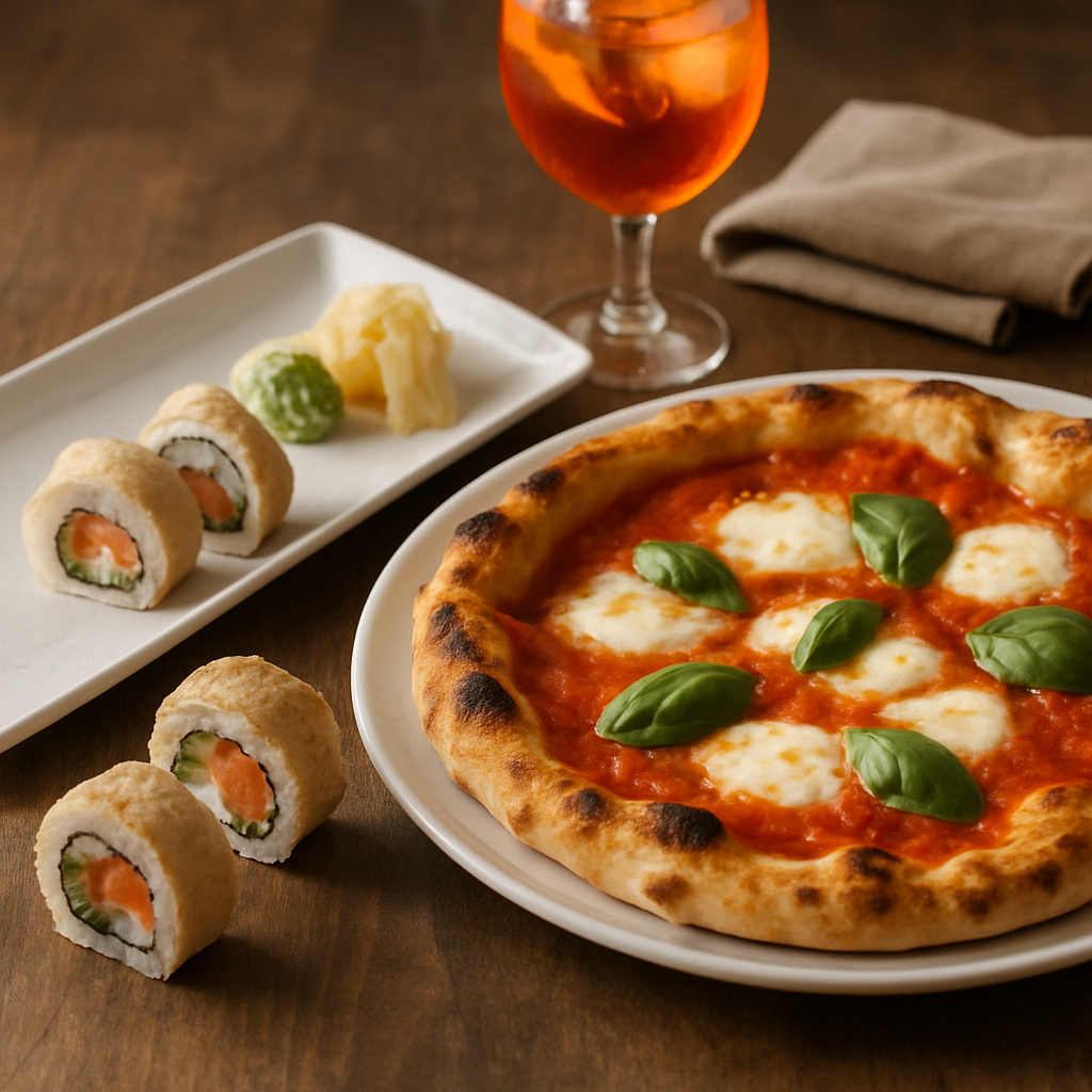 pizza sushi fusion,Italian Japanese cuisine,aperitivo trends